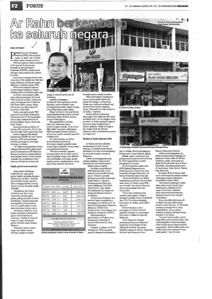 21/02/2020 - Harakah : Ar-Rahn Berkembang Ke Seluruh Negara