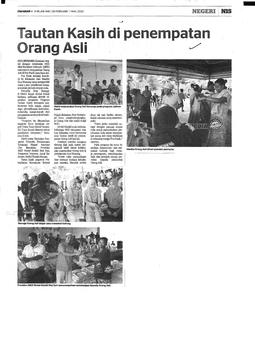 28/02/2020 - Harakah :  Tautan Kasih di Penempatan Orang asli